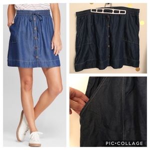 Universal Thread XXL Button Front Denim Skirt Tie
